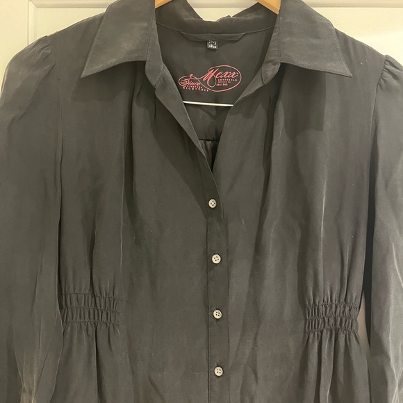 Grey Silk Shirt Dress - Picture 5 of 5